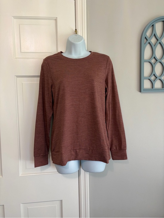 Mier Tops - Women's Crewneck Long-Sleeve Top - Rust